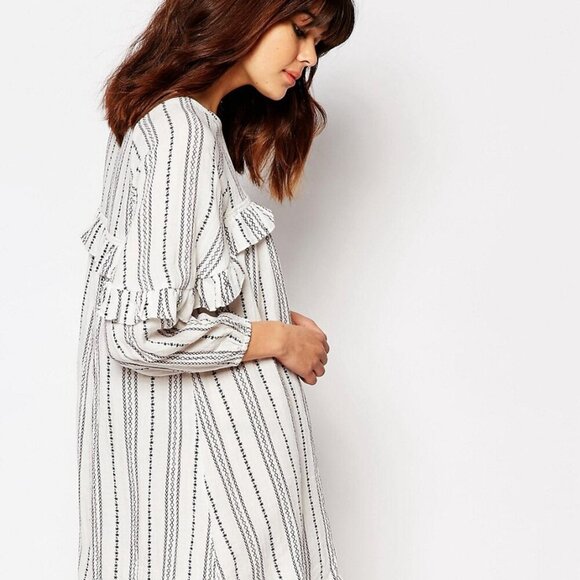 NEW ASOS embroidery smock mini dress small - Picture 2 of 15